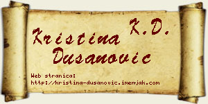 Kristina Dušanović vizit kartica